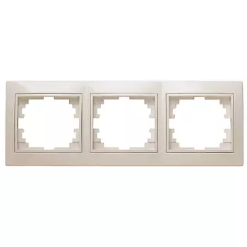 рамка 3 поста INTRO Plano горизонтальная слоновая кость