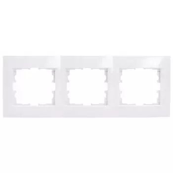 рамка 3 поста LEZARD Karina горизонтальная белая