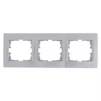 рамка 3 поста LEZARD Karina горизонтальная матовое серебро