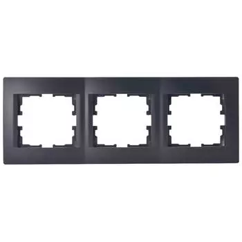 рамка 3 поста LEZARD Karina горизонтальная черный бархат