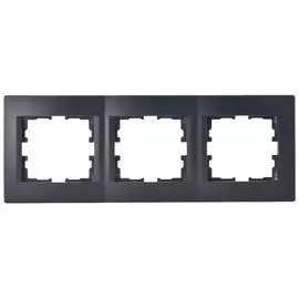 рамка 3 поста LEZARD Karina горизонтальная черный бархат