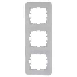 рамка 3 поста LEZARD Karina Life вертикальная белый