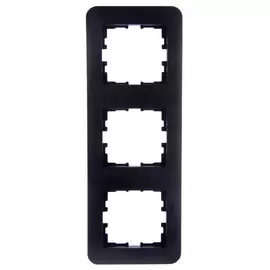 рамка 3 поста LEZARD Karina Life вертикальная чёрный бархат