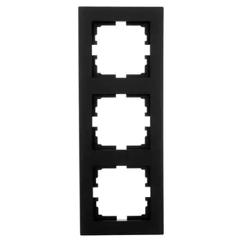 рамка 3 поста LEZARD Vesna вертикальная чёрный бархат