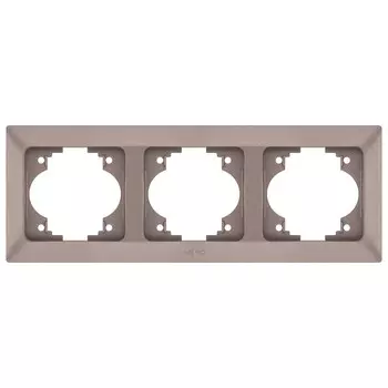 рамка 3 поста NE-AD Aras горизонтальная металлик мокка