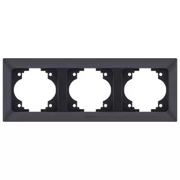 рамка 3 поста NE-AD Aras горизонтальная металлик черный