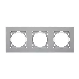 рамка 3 поста NILSON Touran серебро