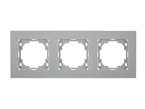 рамка 3 поста NILSON Touran серебро