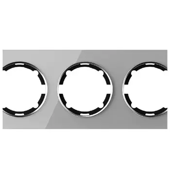 рамка 3 поста ONEKEYELECTRO Garda горизонтальная стеклянная серый