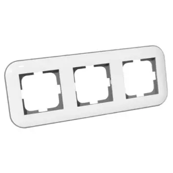 рамка 3 поста OVIVO Loft белый/черный