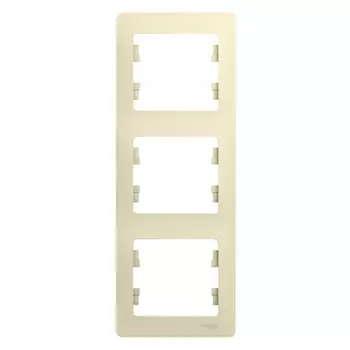 рамка 3 поста SCHNEIDER ELECTRIC Glossa бежевый вертикальное