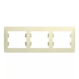 рамка 3 поста SCHNEIDER ELECTRIC Glossa бежевый горизонтальное