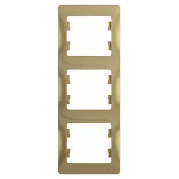 рамка 3 поста SCHNEIDER ELECTRIC Glossa титан вертикальное