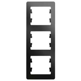 рамка 3 поста SCHNEIDER ELECTRIC Glossa вертикальное антрацит