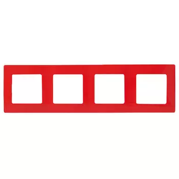 рамка 4 поста LEGRAND Etika красный