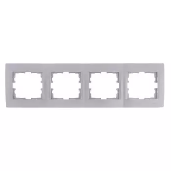 рамка 4 поста LEZARD Karina горизонтальная матовое серебро