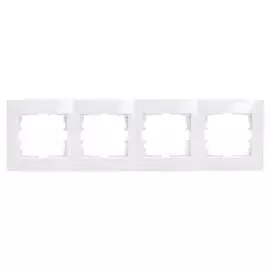 рамка 4 поста LEZARD Karina горизонтальная белая