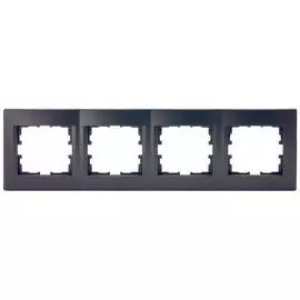 рамка 4 поста LEZARD Karina горизонтальная черный бархат