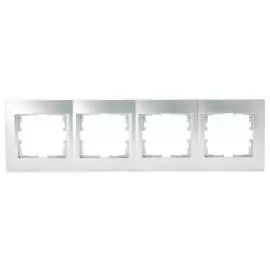 рамка 4 поста LEZARD Karina горизонтальная матовое серебро