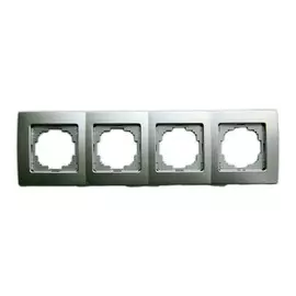 рамка 4 поста NILSON Touran серебро