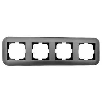 рамка 4 поста OVIVO Loft дымчатый-черный