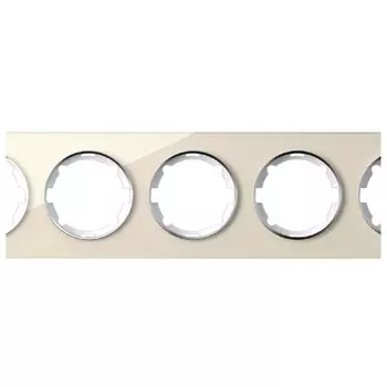 рамка 5 постов ONEKEYELECTRO Garda горизонтальная стеклянная бежевый