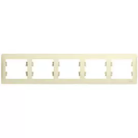 рамка 5 постов SCHNEIDER ELECTRIC Glossa горизонтальная бежевая
