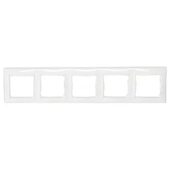 рамка для розеток и выключателей Legrand Valena пластик белая 5 постов