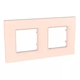 рамка двухместная UNICA QUADRO розовый жемчуг