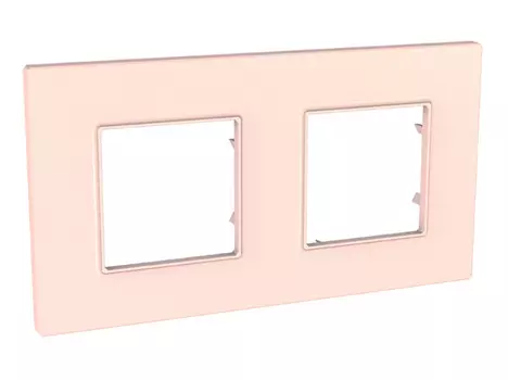 рамка двухместная UNICA QUADRO розовый жемчуг