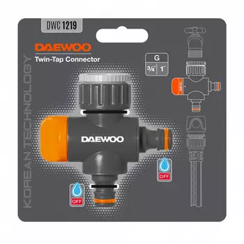 распределитель 2-х канальный DAEWOO 3/4"-1" пластик