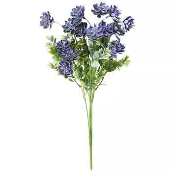 растение искусственное букет Каменная роза синяя 34см