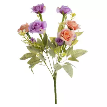 растение искусственное букет Разноцветные розы 38 см