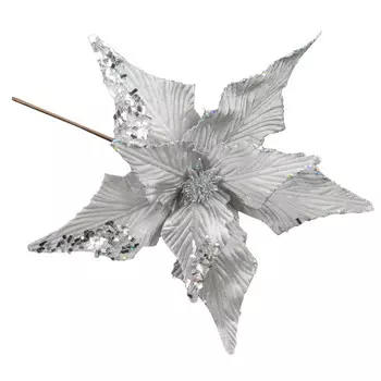 растение искусственное MAXIJOY Пуансеттия 50 см серебряное ткань