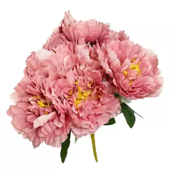растение искусственное Пион (6 шт) пыльно-розовый 42см