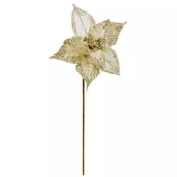 растение искусственное Пуансеттия 27см шампань