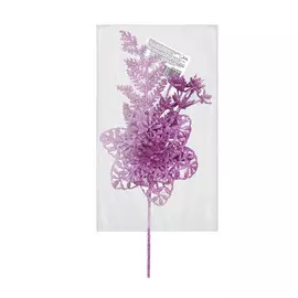 растение искусственное Сказочный цветок 22см розовый глиттер