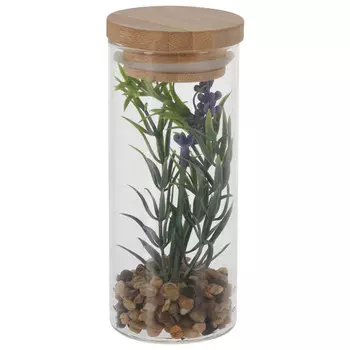 растение искусственное Суккулент в банке с крышкой 16 см в асс-те