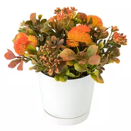 растение искусственное в горшке Агерантум 22см