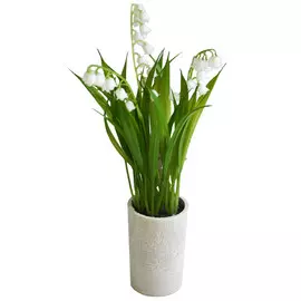 растение искусственное в горшке Ландыши 21см