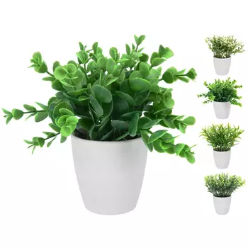 растение искусственное в кашпо, 16 см, зеленый, в асс-те