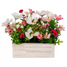 растение искусственное в ящике Космея 20х26х9см в асс-те