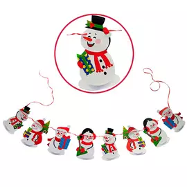 растяжка Веселые Снеговики 3м