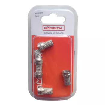 разъем на кабель ТВ GODIGITAL 405 тип-F резьбовой 5шт