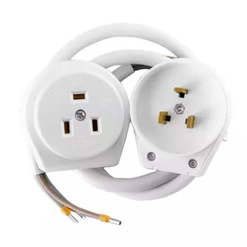 разъем ВЭП СВЕТ 32А 2P+E 3-х контактный скрытый д/электроплит с кабелем