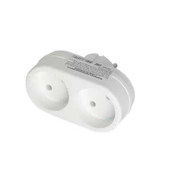 разветвитель 2 гнезда б/з 6А 2T белый