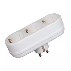 разветвитель, 3 гнезда, 3L3, с заземлением, 16А, белый