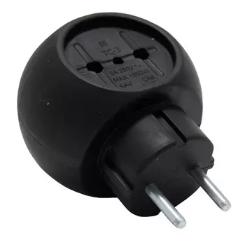 разветвитель 3 гнезда 3Тч 6А чёрный