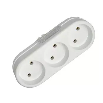 разветвитель 3 гнезда б/з 6A 3L белый