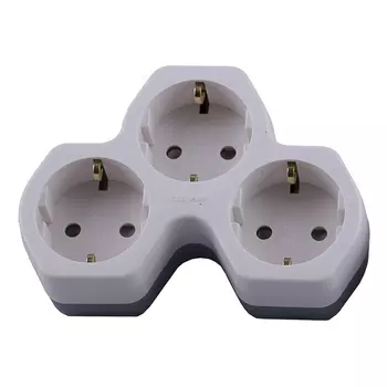 разветвитель 3 гнезда STEKKER с/з 250В 16А белый